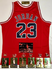 Load image into Gallery viewer, MICHAEL JORDAN Signed Chicago Bulls Red Jersey Display2
