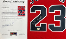 Load image into Gallery viewer, MICHAEL JORDAN Signed Chicago Bulls Red Jersey Display2
