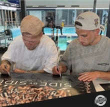 Load image into Gallery viewer, NICK DAICOS &amp; JORDAN DE GOEY Signed Collingwood “2023 Premiers” Official AFL Lithograph Display
