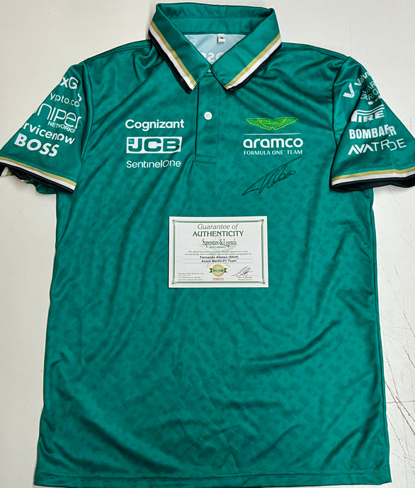 Aston Martin F1 shirt signed by Fernando Alonso
