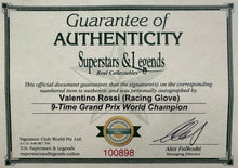 Load image into Gallery viewer, VALENTINO ROSSI Signed Glove &amp; Print Display
