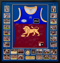 Load image into Gallery viewer, BRISBANE LIONS “2025 Premiers” Squad Signed Jumper &amp; Photos/Medals Collage Display
