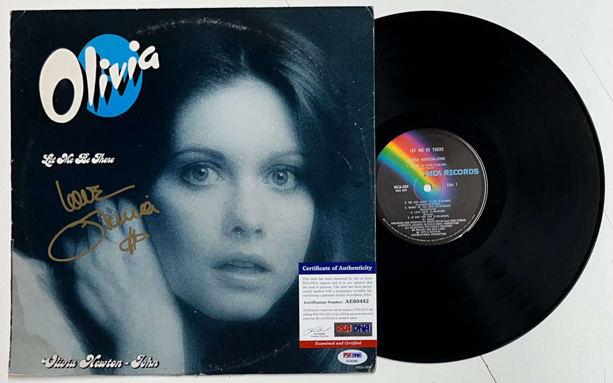 Olivia Newton John Signed Let Me Be There Album Display Superstars Olivia newton john signed let me be there album display superstars