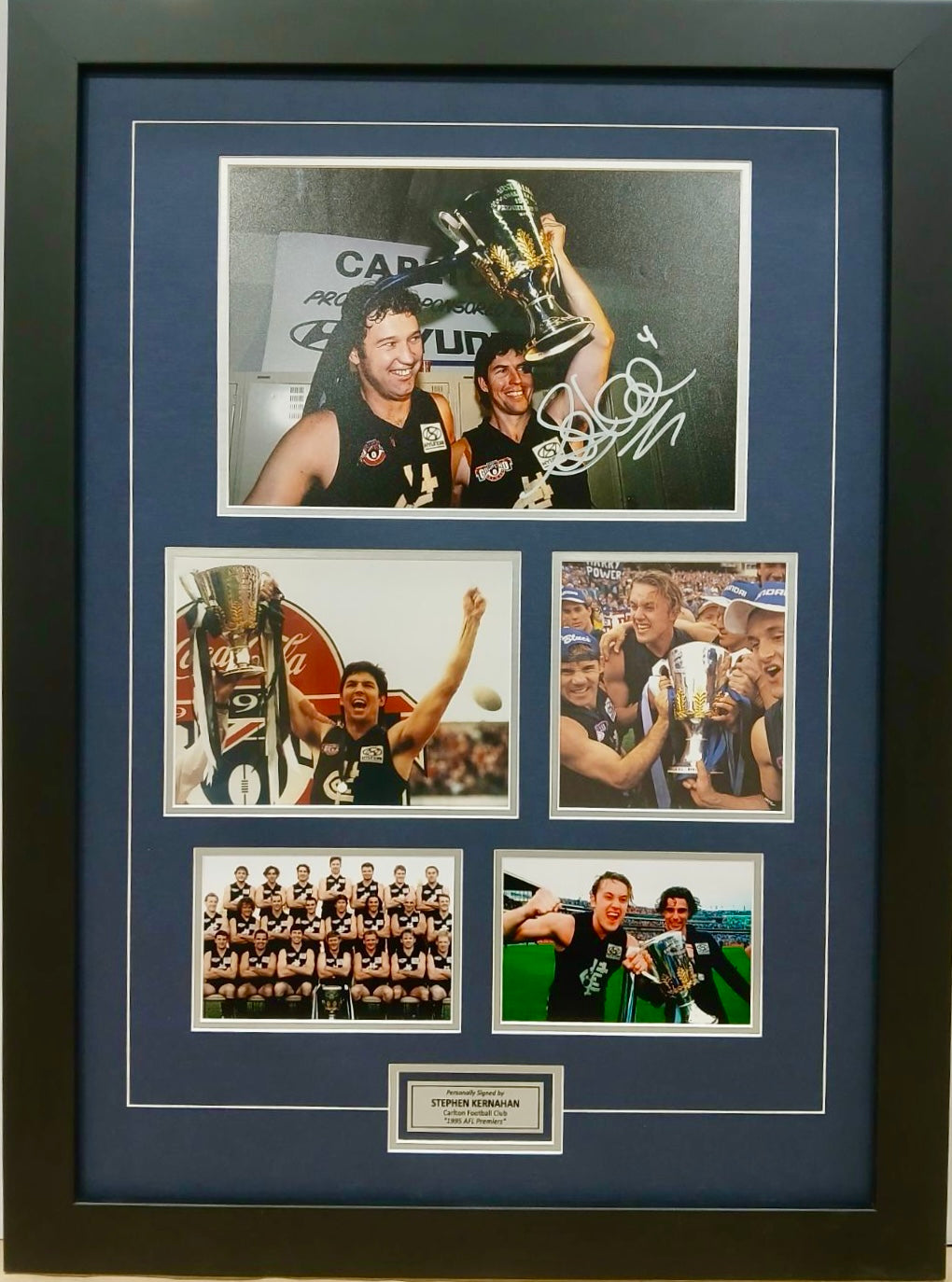 STEPHEN KERNAHAN Signed “1995 Premiers” Photo Collage Display2