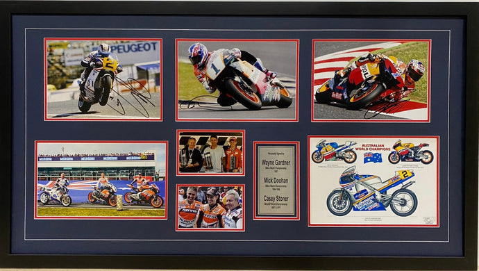 Wayne Gardner signed photo collage