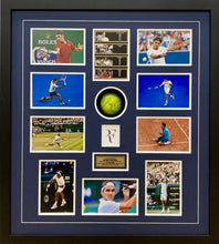 Load image into Gallery viewer, ROGER FEDERER Signed Tennis Ball &amp; Photo Collage Display

