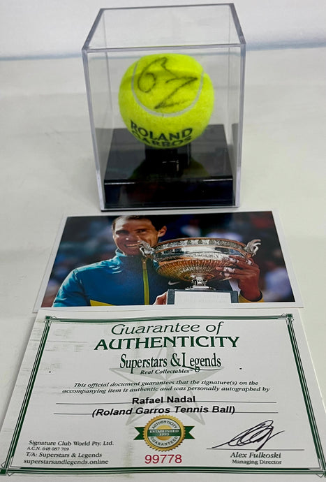 Signed Nadal tennis ball collectible