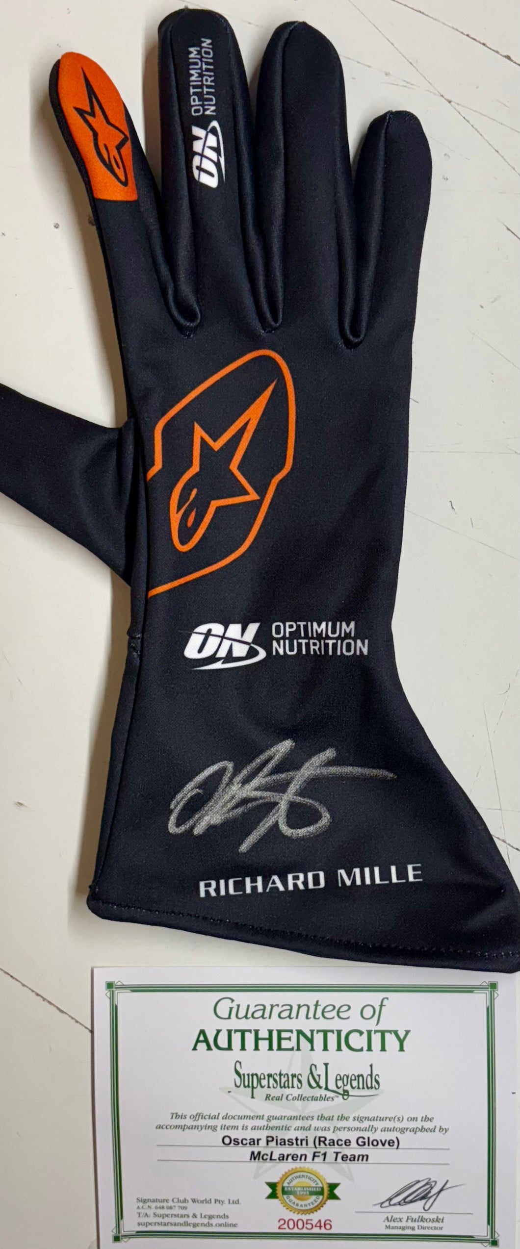 OSCAR PIASTRI Signed F1 Race Glove