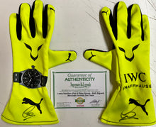Load image into Gallery viewer, LEWIS HAMILTON “Mercedes F1 Team” Signed Race Gloves (Pair) &amp; Championship Print
