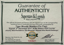 Load image into Gallery viewer, TIGER WOODS Signed Masters Pin Flag Display

