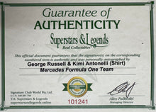 Load image into Gallery viewer, GEORGE RUSSELL &amp; KIMI ANTONELLI Signed F1 Mercedes Shirt
