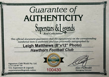 Load image into Gallery viewer, LEIGH MATTHEWS Signed “1978 Premiers” 8”x12” Photo Display
