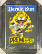 Load image into Gallery viewer, DUSTIN MARTIN Signed “2017 Premiers” Herald Sun Poster Display
