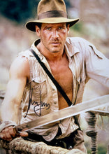 Load image into Gallery viewer, INDIANA JONES - HARRISON FORD &amp; GEORGE LUCAS Signed Photos &amp; Cards Collage Display
