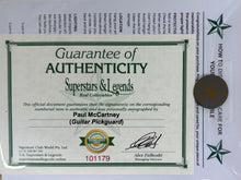 Load image into Gallery viewer, PAUL McCARTNEY "The Beatles" Signed Guitar Pickguard &amp; Poster Display
