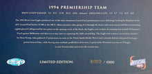Load image into Gallery viewer, CHRIS JUDD, JOHN WORSFOLD &amp; MICK MALTHOUSE Signed “West Coast Eagles Triple Triumph&quot; Lithograph Display
