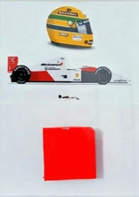 Load image into Gallery viewer, AYRTON SENNA Signed F1 Race Ticket &amp; “Piece of McLaren Car” &amp; Gloves Display
