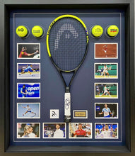 Load image into Gallery viewer, NOVAK DJOKOVIC Signed Tennis Racquet &amp; Photos/Balls Collage Display

