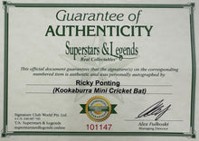 Load image into Gallery viewer, RICKY PONTING Signed Cricket Mini Bat &amp; Photo Collage Display
