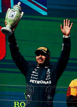 Load image into Gallery viewer, LEWIS HAMILTON, SEBASTIAN VETTEL &amp; MAX VERSTAPPEN Signed F1 Pirelli Podium Caps
