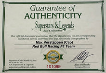 Load image into Gallery viewer, MAX VERSTAPPEN Signed F1 Red Bull Racing Cap &amp; Championship Print Display
