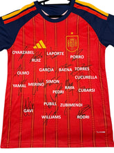 Load image into Gallery viewer, SPAIN “2026 World Cup Champions” Team Signed Jersey &amp; Card Collage Display
