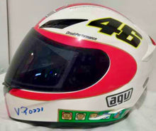 Load image into Gallery viewer, VALENTINO ROSSI Signed 2002 Mugello Helmet
