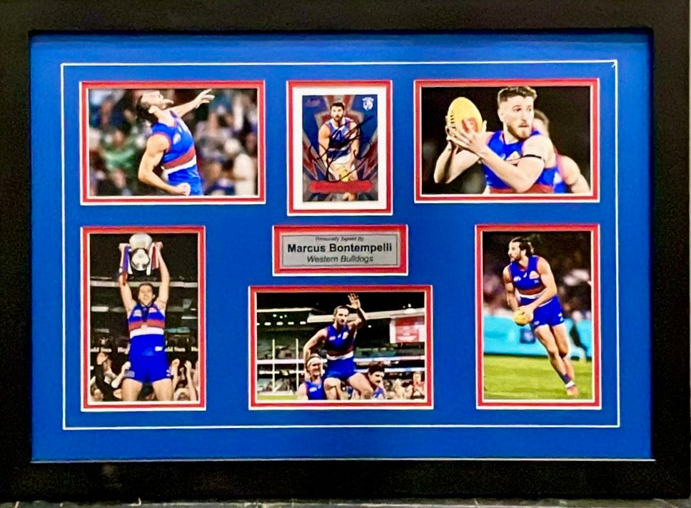 MARCUS BONTEMPELLI Signed AFL Card & Photo Collage Display