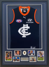 Load image into Gallery viewer, PATRICK CRIPPS “2022 &amp; 2024 Brownlow Medallist” Signed Jumper &amp; Medal Display
