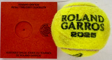 Load image into Gallery viewer, CARLOS ALCARAZ Signed &amp; Authentic Used Tennis Ball from 2025 Roland Garros on Official Base
