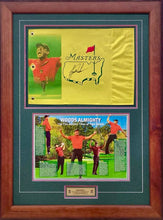 Load image into Gallery viewer, TIGER WOODS Signed Masters Pin Flag Display
