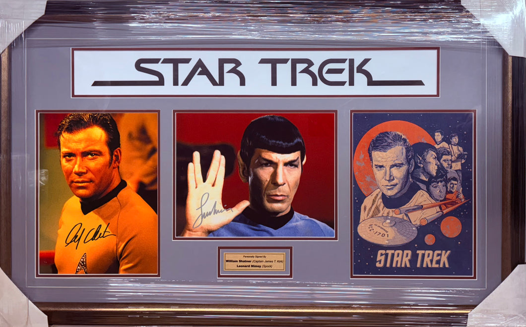 STAR TREK: The Original Series - William Shatner & Leonard Nimoy Signed Photos Collage Display