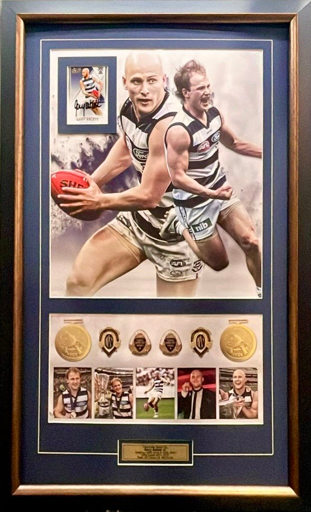 GARY ABLETT JR. Signed AFL Card & Photo Collage Display