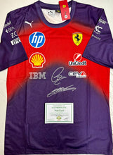 Load image into Gallery viewer, LEWIS HAMILTON &amp; CHARLES LECLERC Signed F1 Scuderia Ferrari Shirt2 Display
