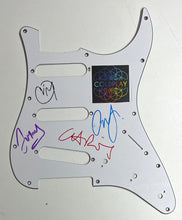 Load image into Gallery viewer, COLDPLAY - Chris Martin, Jonny Buckland, Guy Berryman &amp; Will Champion Signed Guitar Pickguard Display
