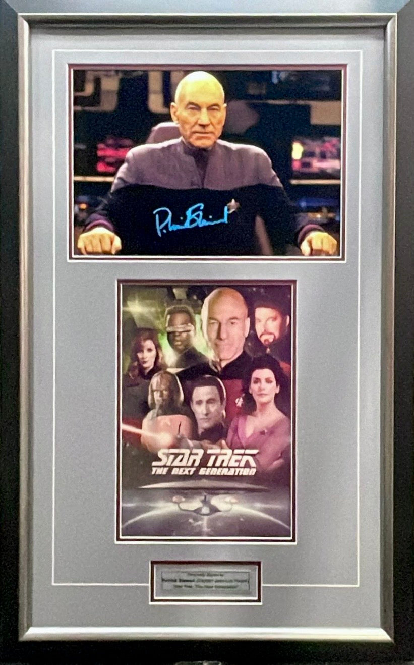 STAR TREK - Patrick Stewart “The Next Generation” Signed 8”x12” Photo Collage Display