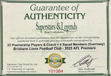 Load image into Gallery viewer, BRISBANE LIONS “2025 Premiers” Team Signed Jumper &amp; Photos/Medals Collage Display

