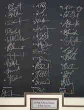 Load image into Gallery viewer, ALL BLACKS 2015 Rugby World Champions Team Signed Jersey Display
