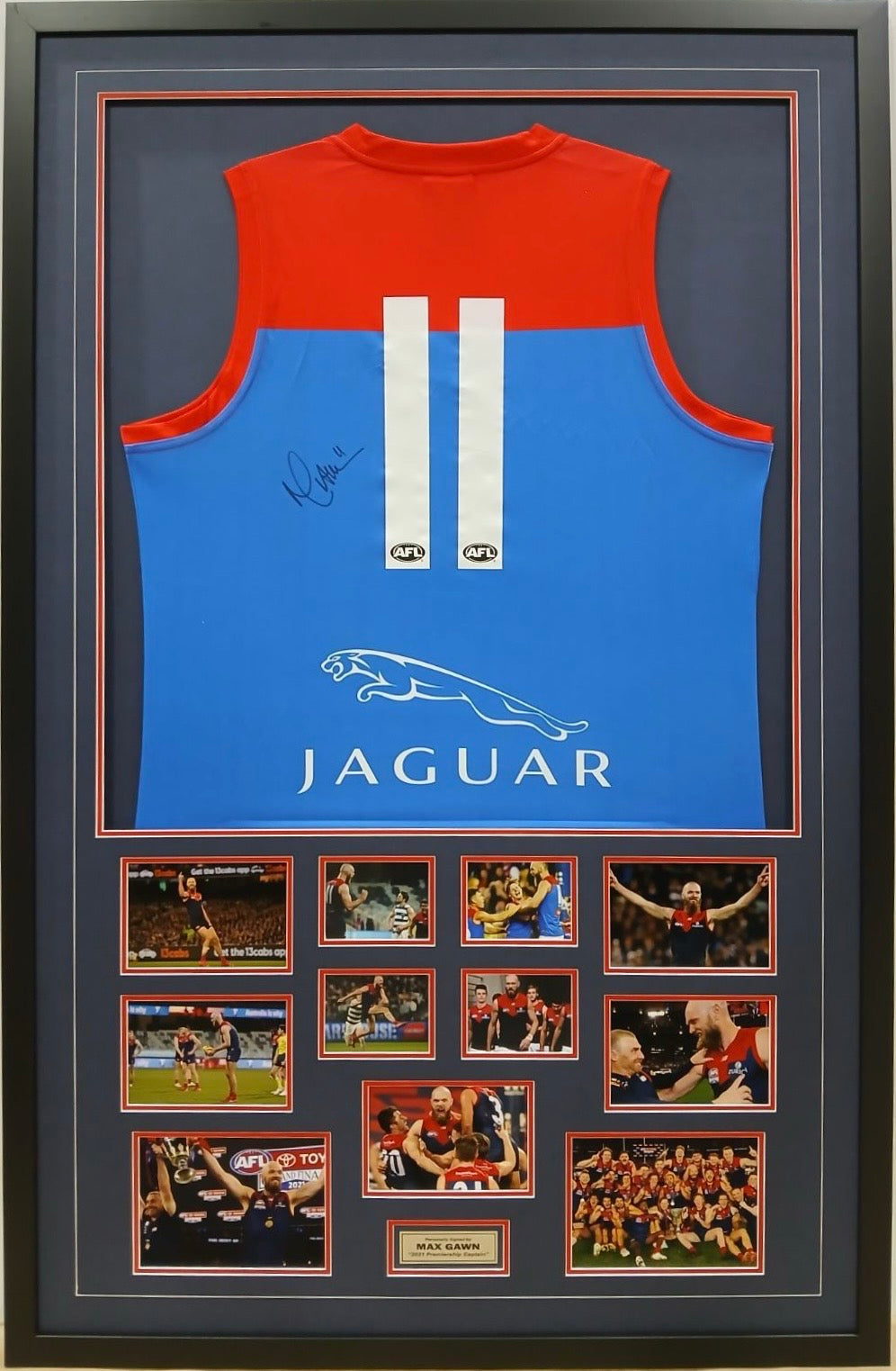 MAX GAWN Signed Guernsey & 2021 AFL Premiers Photo Collage Display