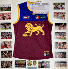 Load image into Gallery viewer, BRISBANE LIONS “2024 Premiers” Squad Signed Jumper &amp; Photos/Medals Collage Display
