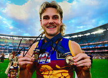 Load image into Gallery viewer, BRISBANE LIONS “2025 Premiers” Team Signed Photos &amp; Poster Collage Display
