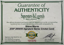 Load image into Gallery viewer, SHANE WARNE Signed Cricket Card &amp; Print Display2
