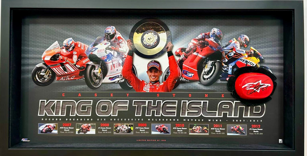 CASEY STONER Signed Knee Slider & Print Display