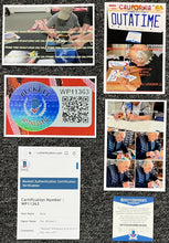 Load image into Gallery viewer, BACK TO THE FUTURE - Michael J Fox &amp; Christopher Lloyd Signed Sports Almanac &amp; Number Plate Display
