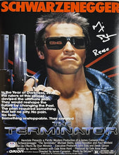 Load image into Gallery viewer, THE TERMINATOR - Schwarzenegger, Furlong &amp; Biehn Signed Photos &amp; Poster Collage Display
