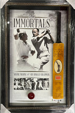 Load image into Gallery viewer, DON BRADMAN &amp; SHANE WARNE “The Immortals” Signed Cricket Bat &amp; Ball Display
