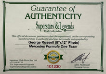 Load image into Gallery viewer, GEORGE RUSSELL Signed Mercedes F1 Team Photo Collage Display

