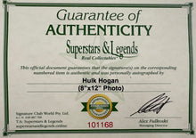 Load image into Gallery viewer, HULK HOGAN Signed Photo &amp; “Hulkamania” Shirt Display
