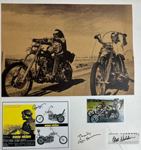 Load image into Gallery viewer, EASY RIDER - PETER FONDA, DENNIS HOPPER &amp; JACK NICHOLSON Signed Photo/Cards &amp; Poster Display
