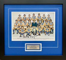 Load image into Gallery viewer, BARRY DAVIS, DAVID DENCH &amp; RON BARASSI “1975 Premiers” Signed Photo Display
